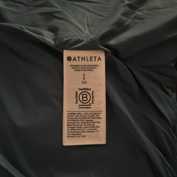 Athleta Athletic Full Zip Downtown Sleeveless Puffer Vest Blue Women's Size S - Picture 4 of 8